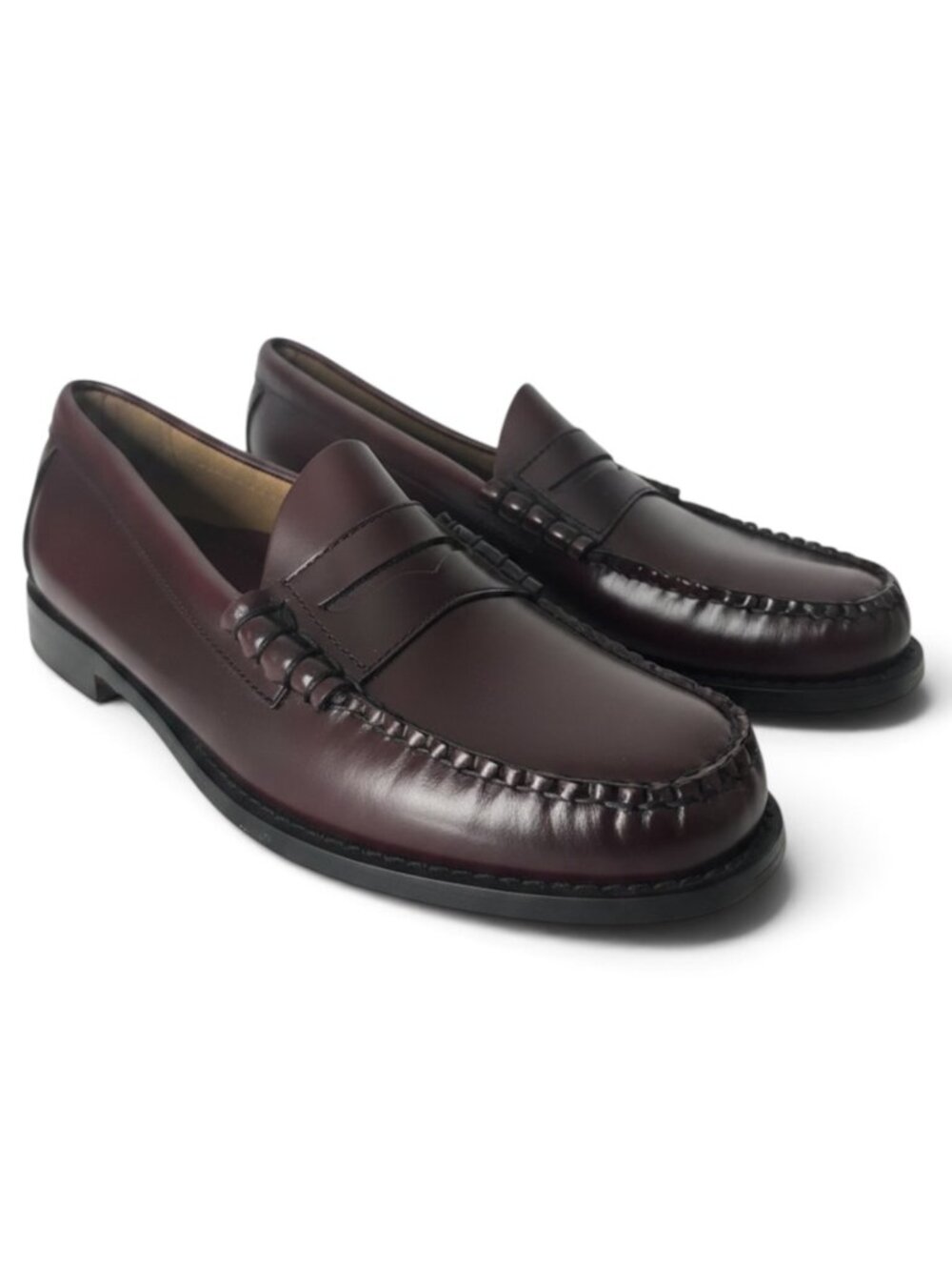 Mens G.H. Bass Weejuns Burgundy Larson Leather Penny Loafer Size 9.5 NEW
